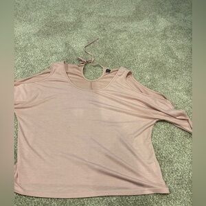 SHEIN Blush Pink Cold Shoulder Blouse
